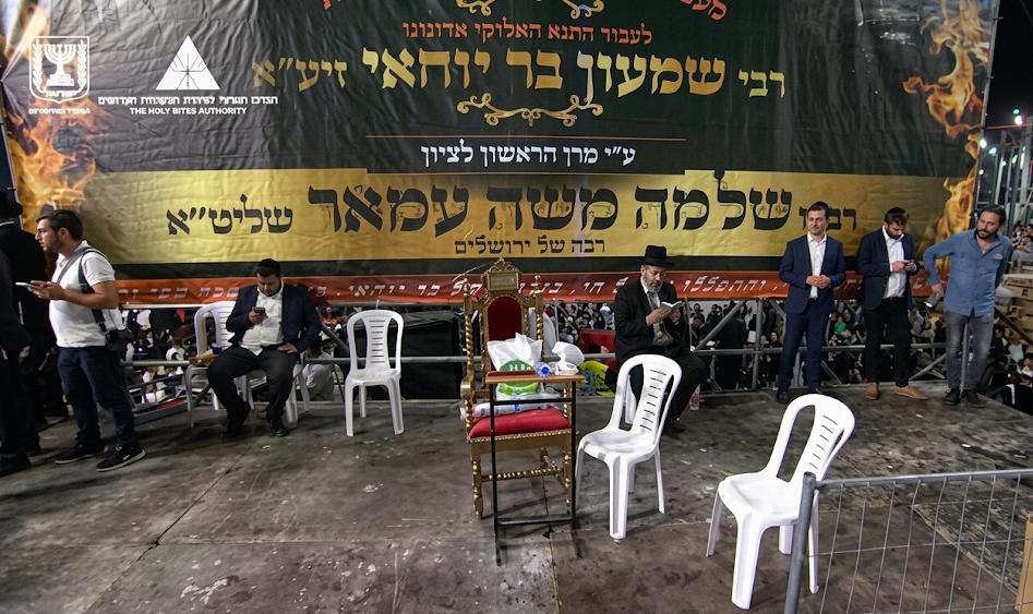 מקום הדלקה של הרב עמאר במירון | צילום מסך: המרכז הארצי למקומות הקדושים